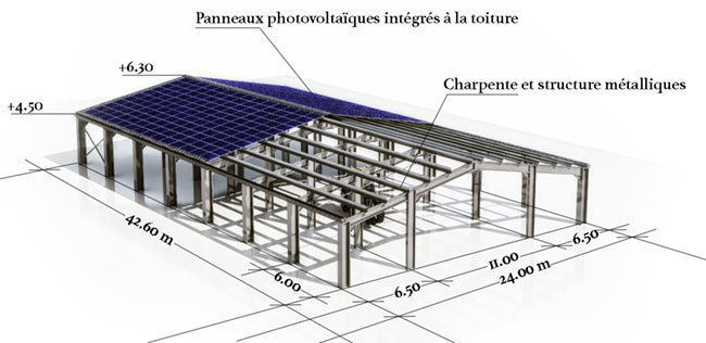 hangar est-ouest de 1022m�